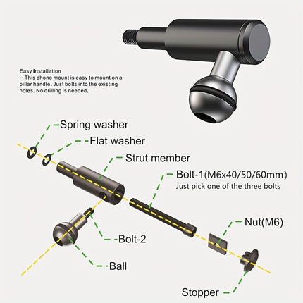 Land Cruiser Compatible A-Pillar Handle Car Phone Mount Adjustable Sturdy