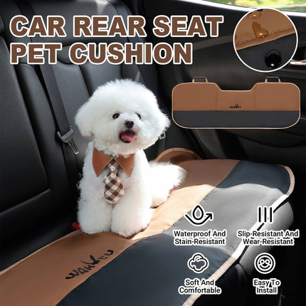 Pet Car Rear Seat Cushion Waterproof Dog Mat Tube Grip Anti Slip Universal Fit