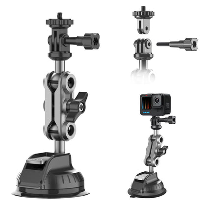 Car Suction Cup Camera Holder Strong Suction 360° Rotation Adjustable for Camera