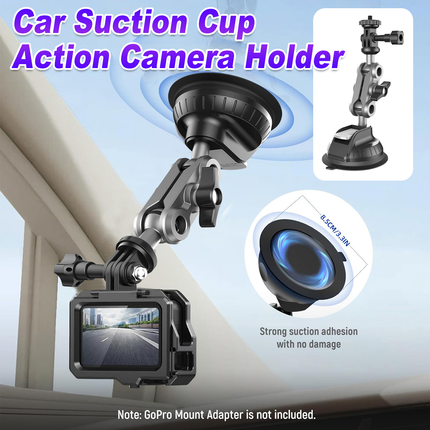 Car Suction Cup Camera Holder Strong Suction 360° Rotation Adjustable for Camera