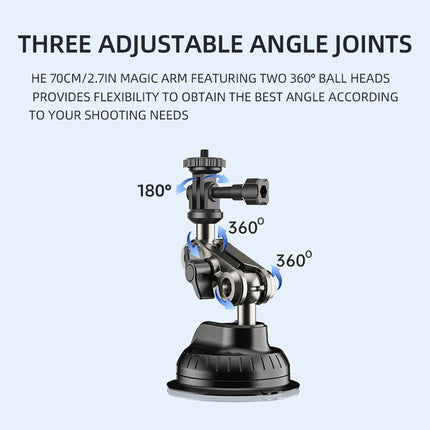 Car Suction Cup Camera Holder Strong Suction 360° Rotation Adjustable for Camera