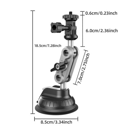 Car Suction Cup Camera Holder Strong Suction 360° Rotation Adjustable for Camera