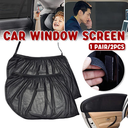 2pcs Car Window Screen Mesh Universal Anti Mosquito Sunshade Curtain Protector