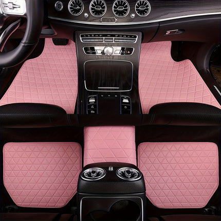 5Pcs Car Floor Mat Universal PVC Leather Carpet Vehicle Protective Floor Mat