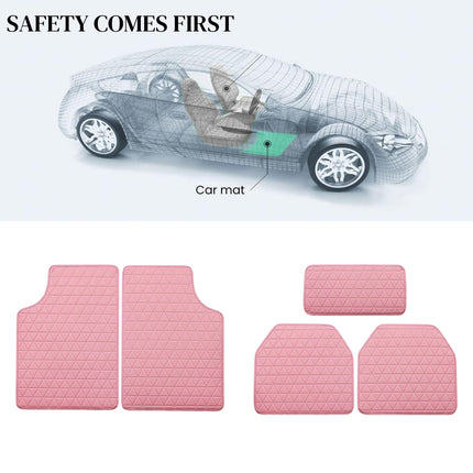 5Pcs Car Floor Mat Universal PVC Leather Carpet Vehicle Protective Floor Mat