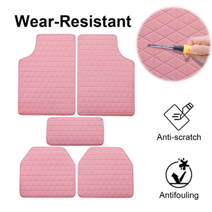 5Pcs Car Floor Mat Universal PVC Leather Carpet Vehicle Protective Floor Mat