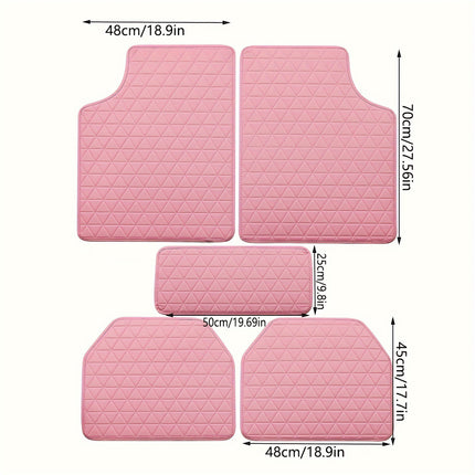 5Pcs Car Floor Mat Universal PVC Leather Carpet Vehicle Protective Floor Mat