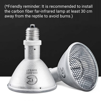 Reptile Far Infrared Heat Lamp 50W Carbon Fibre No Light Warmer Lizard Turtle