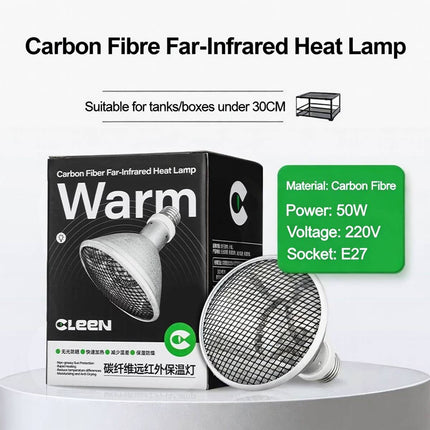 Reptile Far Infrared Heat Lamp 50W Carbon Fibre No Light Warmer Lizard Turtle