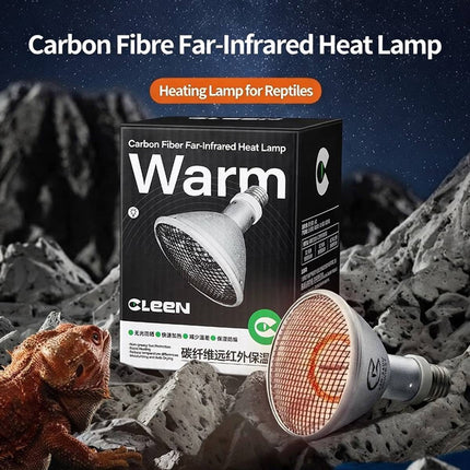 Reptile Far Infrared Heat Lamp 50W Carbon Fibre No Light Warmer Lizard Turtle