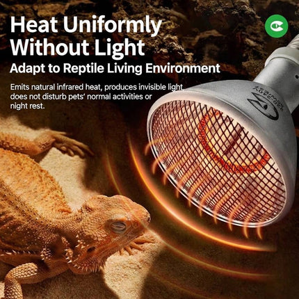 Reptile Far Infrared Heat Lamp 50W Carbon Fibre No Light Warmer Lizard Turtle