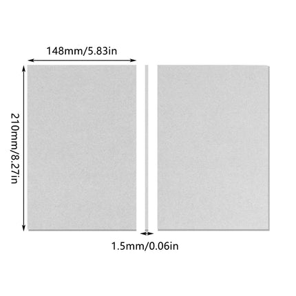 100PCS A5 Hard Cardboard Grey Board Printable Packaging Box Paper Durable