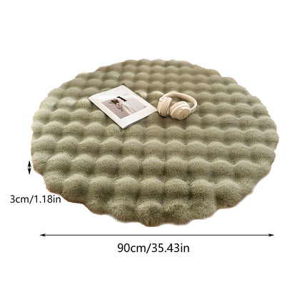 Round Plush Rug Soft Shaggy Carpet for Living Room Bedroom Sofa Floor Mat Decor