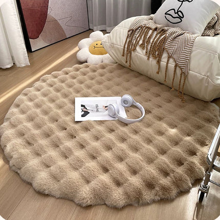 Round Plush Rug Soft Shaggy Carpet for Living Room Bedroom Sofa Floor Mat Decor