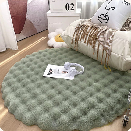Round Plush Rug Soft Shaggy Carpet for Living Room Bedroom Sofa Floor Mat Decor