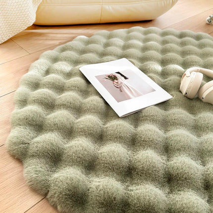 Round Plush Rug Soft Shaggy Carpet for Living Room Bedroom Sofa Floor Mat Decor