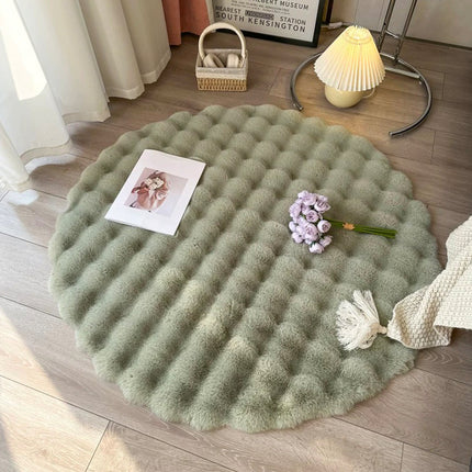 Round Plush Rug Soft Shaggy Carpet for Living Room Bedroom Sofa Floor Mat Decor