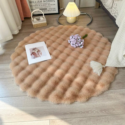 Round Plush Rug Soft Shaggy Carpet for Living Room Bedroom Sofa Floor Mat Decor