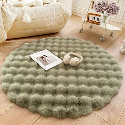 Round Plush Rug Soft Shaggy Carpet for Living Room Bedroom Sofa Floor Mat Decor