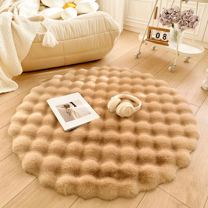 Round Plush Rug Soft Shaggy Carpet for Living Room Bedroom Sofa Floor Mat Decor