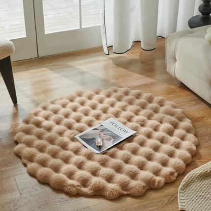 Round Plush Rug Soft Shaggy Carpet for Living Room Bedroom Sofa Floor Mat Decor