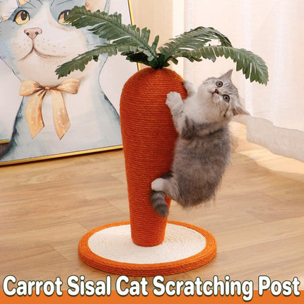 Carrot Cat Scratching Post Vertical Climbing Frame Interactive Toy for Cats