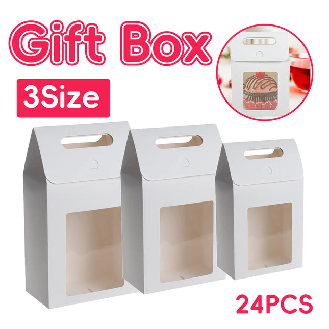 24PCS Handheld Gift Box Sturdy Durable for Holiday Wedding Present Packaging Use