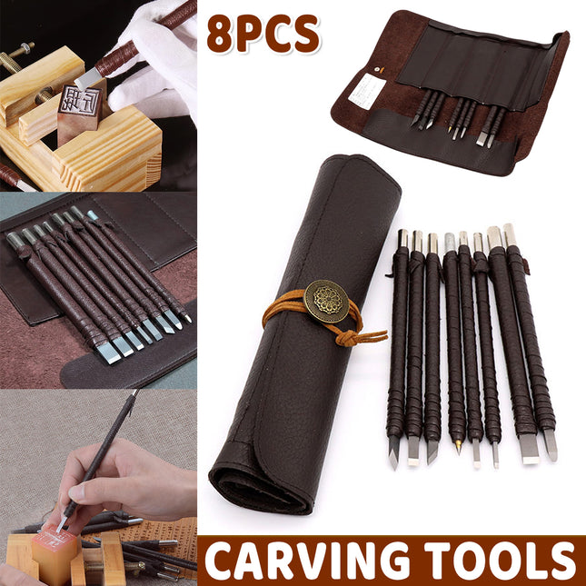 8pcs Seal Engraving Knife Set Engraving Tools Carving Knives for Stone Craft