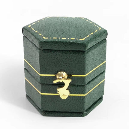 Green Mini Jewellery  Octagonal Box Ring Storage Organizer Case Small Travel Box for Rings