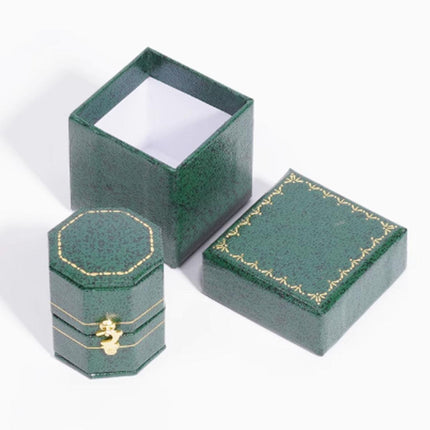 Green Mini Jewellery  Octagonal Box Ring Storage Organizer Case Small Travel Box for Rings