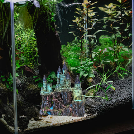 Aquarium Castle Ornament Fish Tank Decoration Medieval Style Resin Decor Home