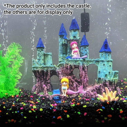 Aquarium Castle Ornament Fish Tank Decoration Medieval Style Resin Decor Home