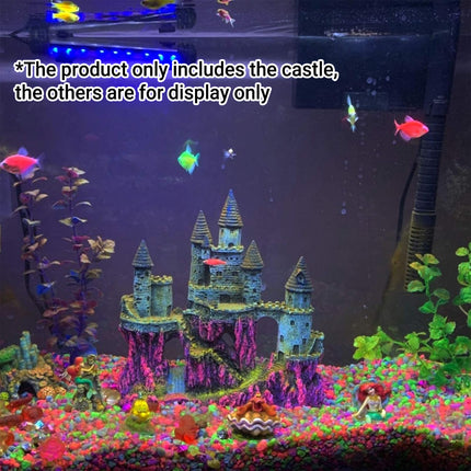 Aquarium Castle Ornament Fish Tank Decoration Medieval Style Resin Decor Home