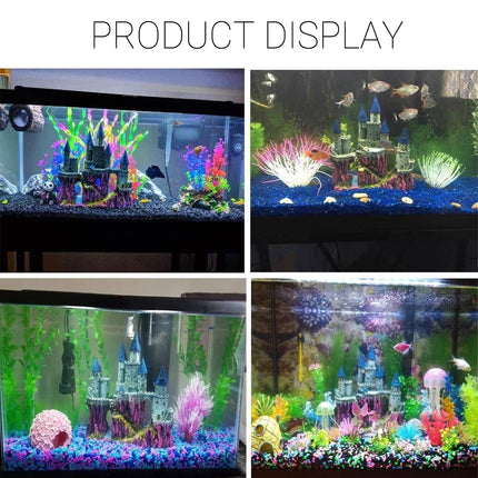 Aquarium Castle Ornament Fish Tank Decoration Medieval Style Resin Decor Home