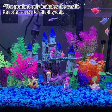 Aquarium Castle Ornament Fish Tank Decoration Medieval Style Resin Decor Home