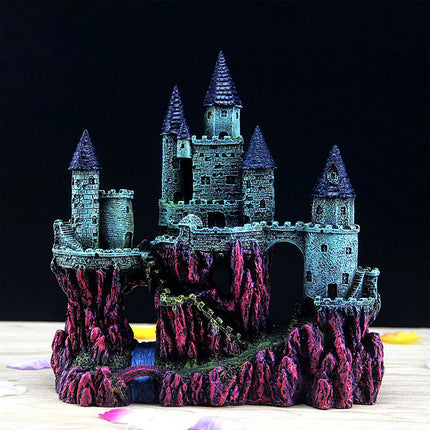 Aquarium Castle Ornament Fish Tank Decoration Medieval Style Resin Decor Home