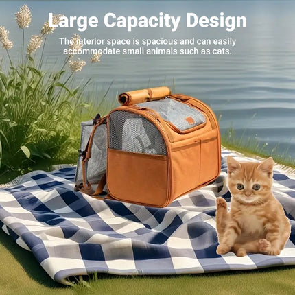 Expandable Cat Backpack Large Space Breathable Pet Carrier Capsule Travel Bag