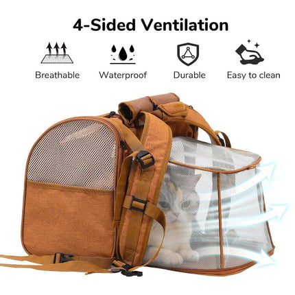 Expandable Cat Backpack Large Space Breathable Pet Carrier Capsule Travel Bag