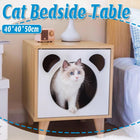 Wooden Cat Bedside Cabinet Multifunctional Cattery Storage Nightstand Furniture
