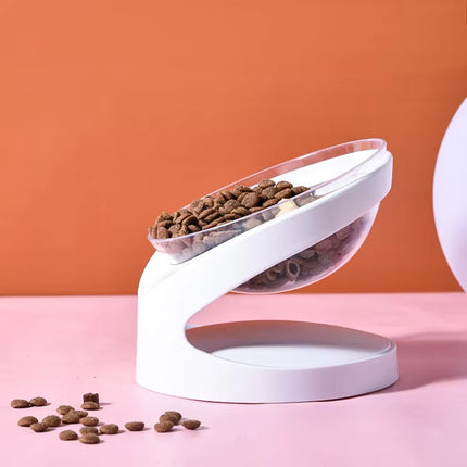 Elevated Cat Food Bowl Tilted Pet Feeding Dish For Neck Protection Feeding Use