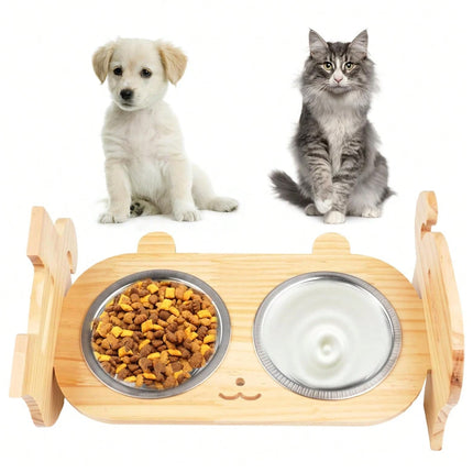 Pet Bowl Anti Tip Double Bowl Pet Food Water Bowl For Home Daily Use Easy Clean