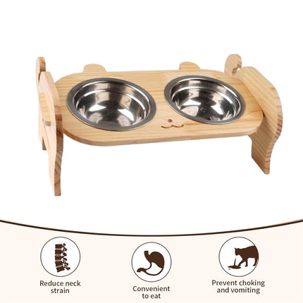 Pet Bowl Anti Tip Double Bowl Pet Food Water Bowl For Home Daily Use Easy Clean