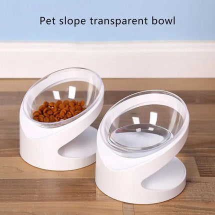 Elevated Cat Food Bowl Tilted Pet Feeding Dish For Neck Protection Feeding Use