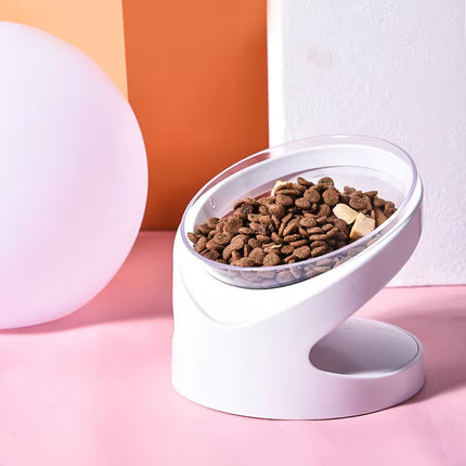 Elevated Cat Food Bowl Tilted Pet Feeding Dish For Neck Protection Feeding Use