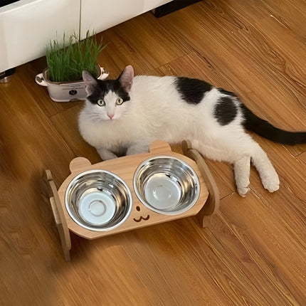 Pet Bowl Anti Tip Double Bowl Pet Food Water Bowl For Home Daily Use Easy Clean