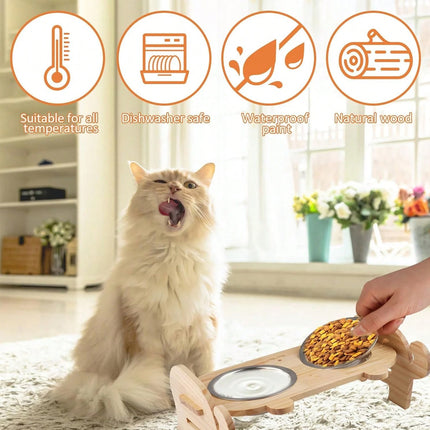 Pet Bowl Anti Tip Double Bowl Pet Food Water Bowl For Home Daily Use Easy Clean