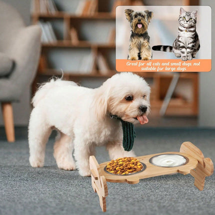 Pet Bowl Anti Tip Double Bowl Pet Food Water Bowl For Home Daily Use Easy Clean