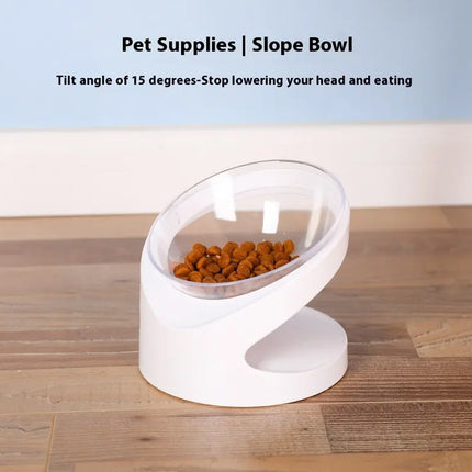 Elevated Cat Food Bowl Tilted Pet Feeding Dish For Neck Protection Feeding Use