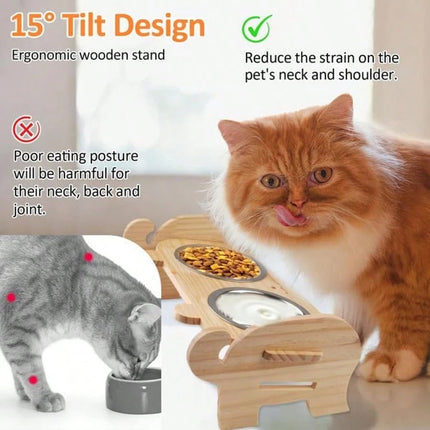 Pet Bowl Anti Tip Double Bowl Pet Food Water Bowl For Home Daily Use Easy Clean