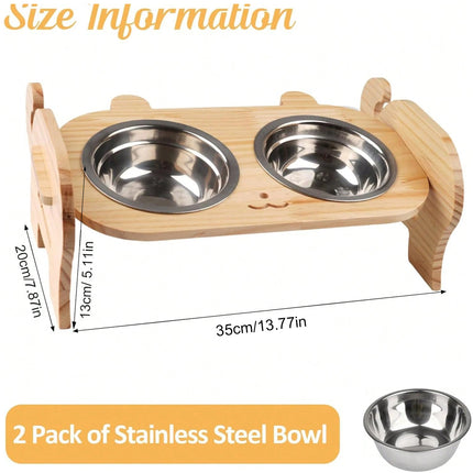 Pet Bowl Anti Tip Double Bowl Pet Food Water Bowl For Home Daily Use Easy Clean